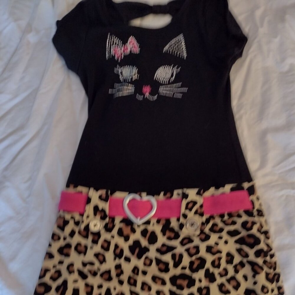 Kids Cheetah Print Cat Dress